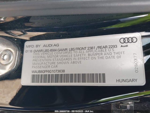 WAUB8GFF6G1073638 Audi A3 2.0t Premium