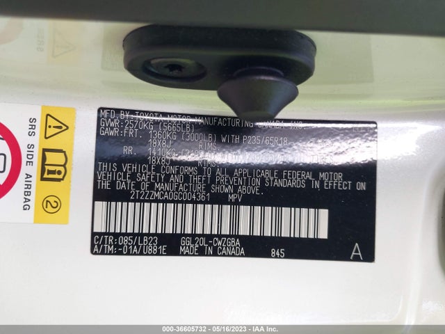 2T2ZZMCA0GC004361 Lexus RX 350