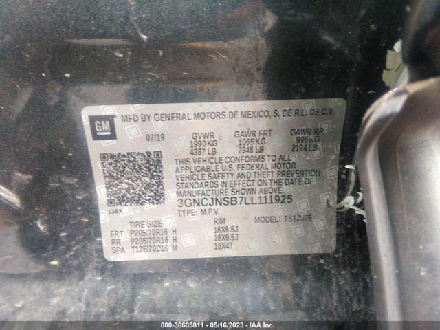 Chevrolet TRAX LS 2020 3GNCJNSB7LL111925 Image 9
