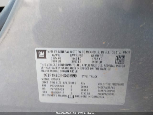 3GTP1NEC9HG402599 GMC Sierra 1500 Slt