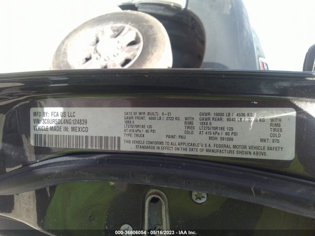 3C6UR5DL4NG124839 RAM 2500 Big Horn