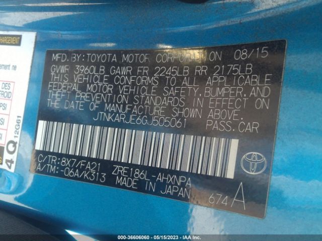JTNKARJE6GJ505061 Scion IM