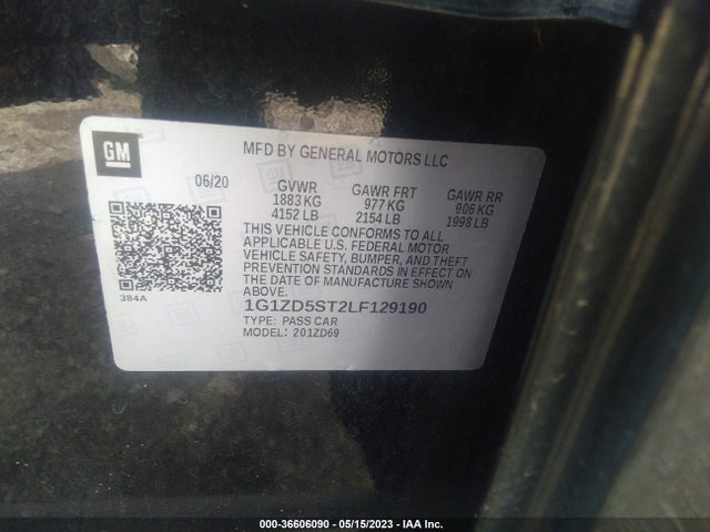 Chevrolet MALIBU LT 2020 1G1ZD5ST2LF129190 Image 9