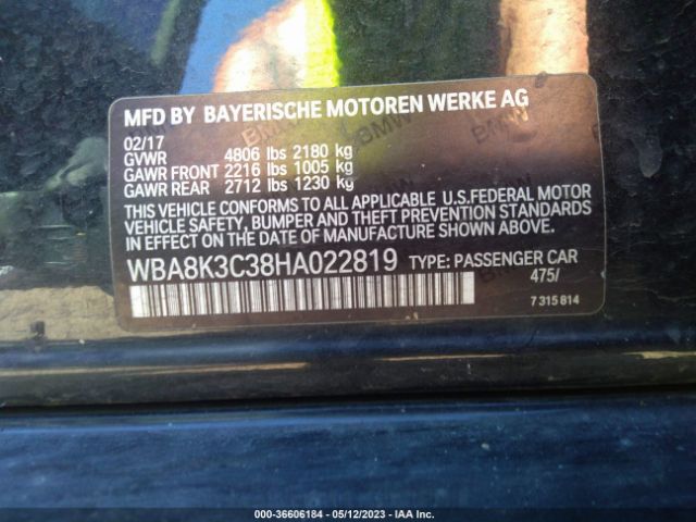 WBA8K3C38HA022819 BMW 3 Series 330i Xdrive