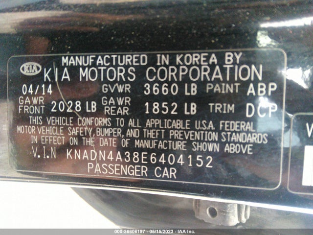 KIA RIO EX 2014 KNADN4A38E6404152 Image 9