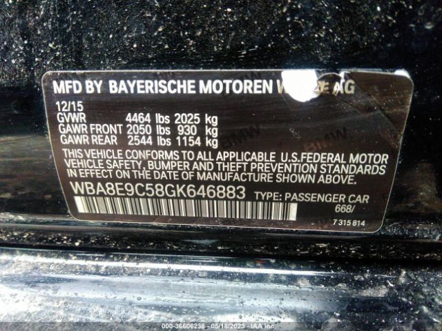 WBA8E9C58GK646883 BMW 3 Series 328i