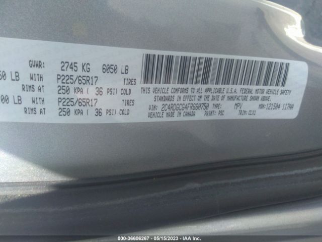2C4RDGCG4FR660750 Dodge Grand Caravan Sxt Plus