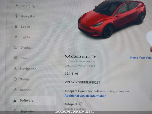 5YJYGDEE1MF152371 Tesla Model Y Long Range