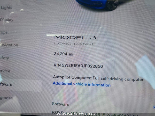 Tesla Model 3 Range Battery 2018 5YJ3E1EA0JF022850 Image 7