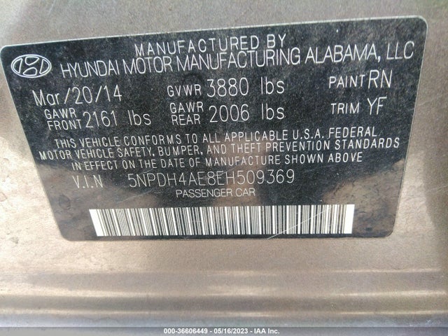 Hyundai ELANTRA SE 2014 5NPDH4AE8EH509369 Image 10