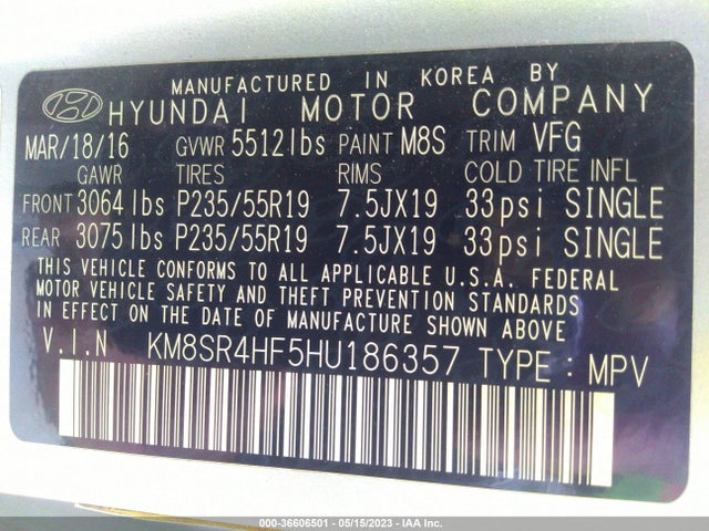 Hyundai Santa Fe Limited Ultimate 2017 KM8SR4HF5HU186357 Image 10
