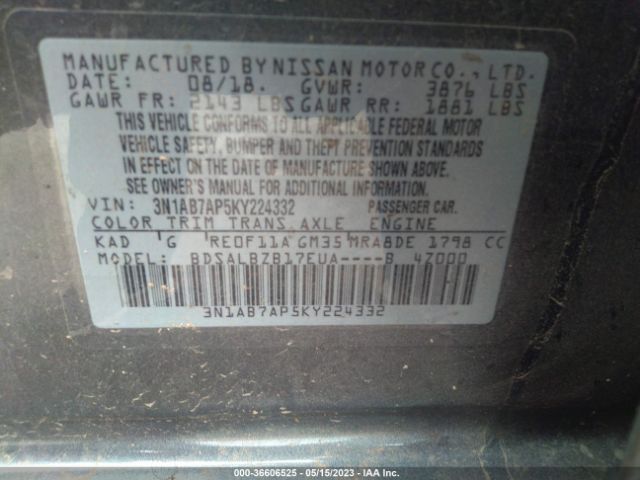 3N1AB7AP5KY224332 Nissan SENTRA S