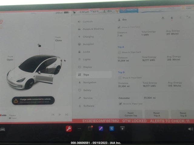 Tesla Model 3 Performance 2021 5YJ3E1EC0MF867882 Image 8