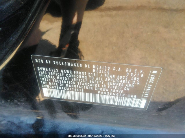 3VWCB7BU4KM174618 Volkswagen Jetta S/se/r-line