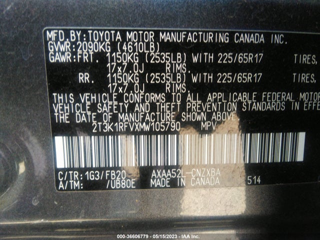 Toyota RAV4 LE 2021 2T3K1RFVXMW105790 Image 11