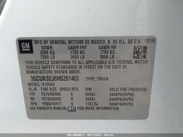 3GCUKSEJ6HG281463 Chevrolet Silverado 1500 1lz