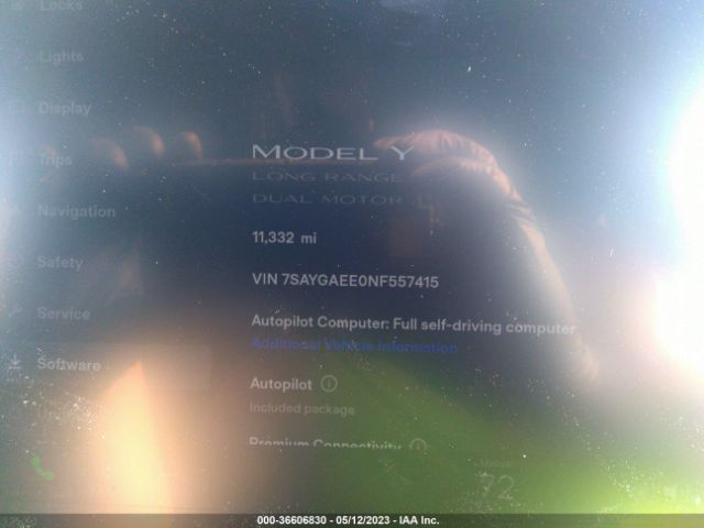 7SAYGAEE0NF557415 Tesla Model Y Long Range