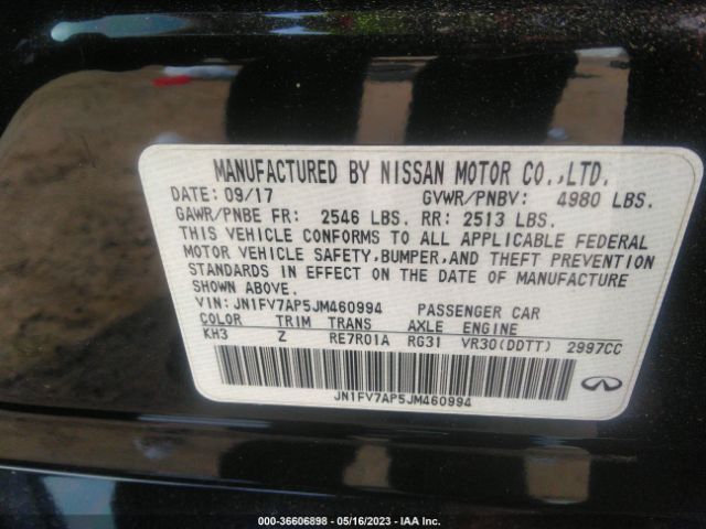 Infiniti Q50 Red Sport 400 2018 JN1FV7AP5JM460994 Image 9