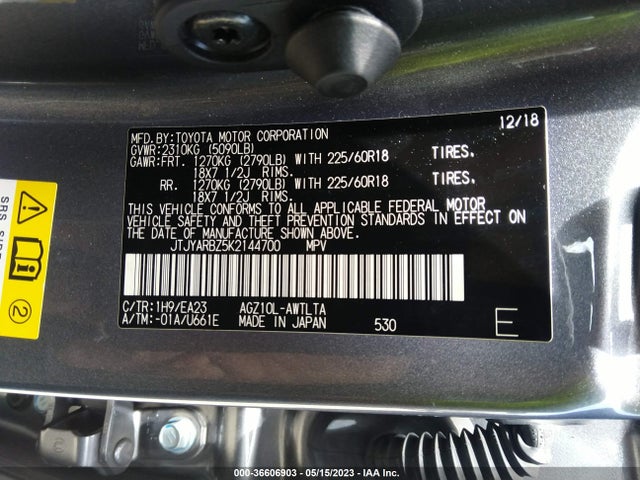 2019 Lexus NX, VIN: JTJYARBZ5K2144700