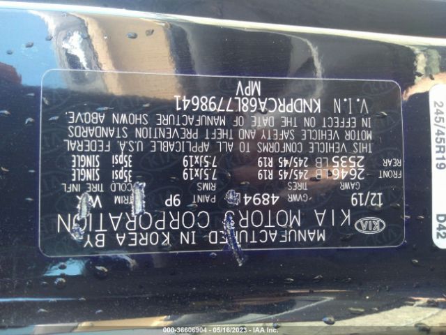 KNDPRCA68L7798641 KIA Sportage Sx Turbo