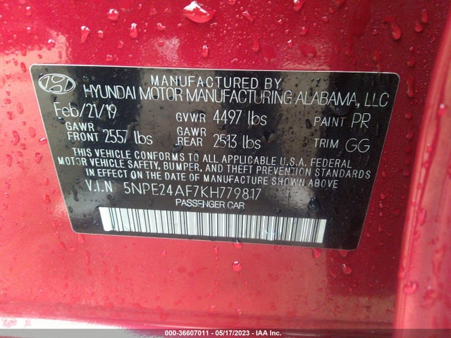 Hyundai SONATA SE 2019 5NPE24AF7KH779817 Image 11