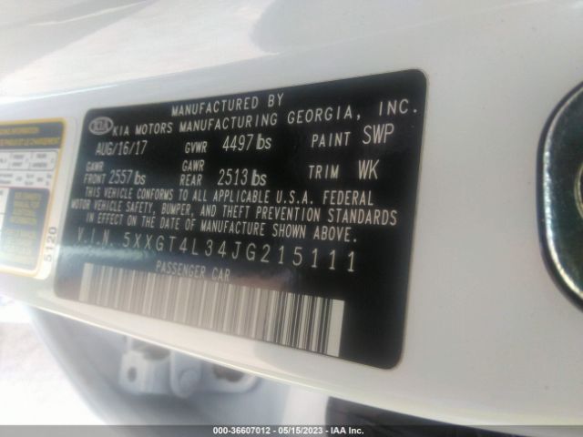 5XXGT4L34JG215111 KIA Optima Lx