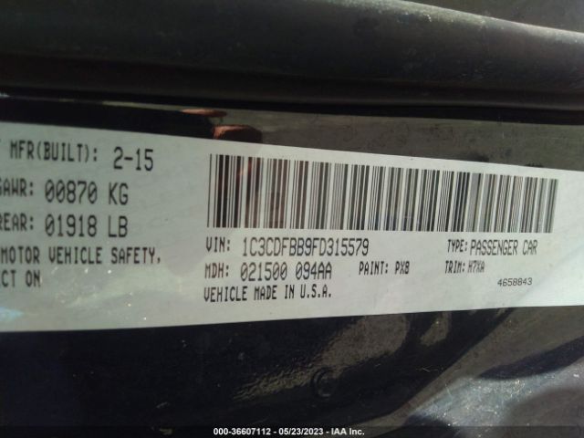 1C3CDFBB9FD315579 Dodge DART SXT