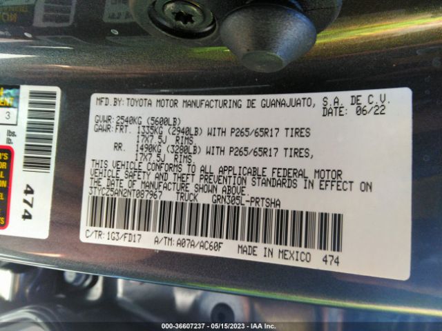 Auction sale of the 2022 Toyota Tacoma 4wd Sr/sr5/trd Sport, vin: 3TYCZ5AN2NT087967, lot number: 36607237