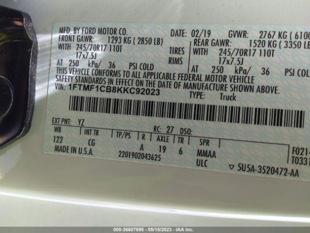 1FTMF1CB8KKC92023 Ford F-150 Xl/xlt