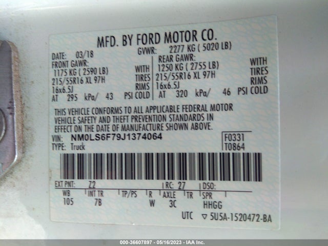 Ford Transit Connect Van Xlt 2018 NM0LS6F79J1374064 Image 11