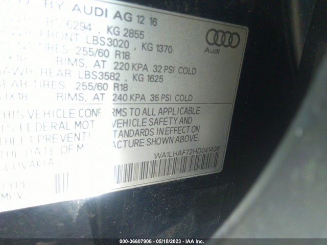 WA1LHAF72HD041406 Audi Q7 Premium Plus