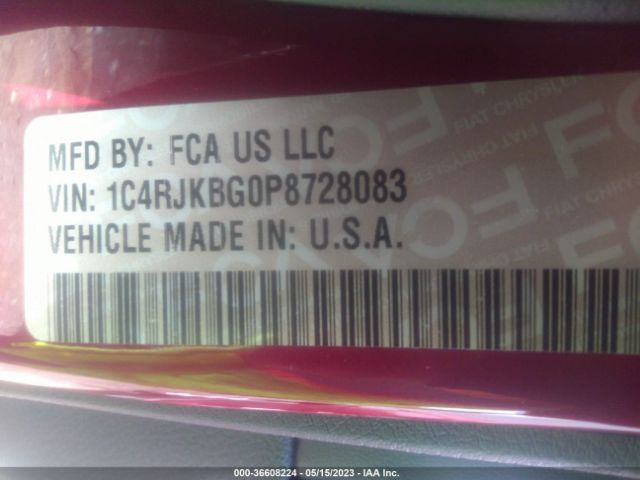 1C4RJKBG0P8728083 Jeep Grand Cherokee L Limited