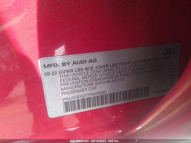 2023 Audi S3, VIN: WAUH3DGY7PA033091