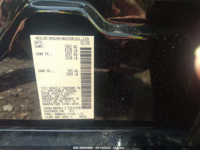 Nissan Altima 2.5 S 2020 1N4BL4BV9LC230208 Image 10