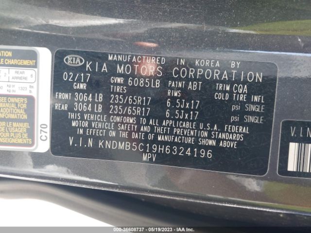KNDMB5C19H6324196 KIA SEDONA LX
