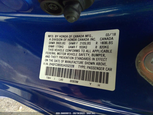 Honda Civic Coupe Ex-t 2018 2HGFC3B30JH352228 Image 10