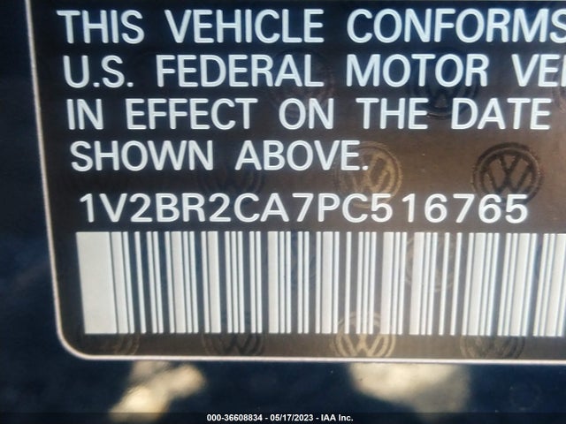 1V2BR2CA7PC516765 Volkswagen Atlas 3.6l V6 Sel