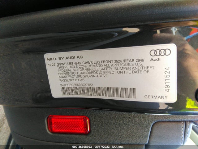 WAUCBCF55PA027482 Audi A5 Sportback Premium Plus