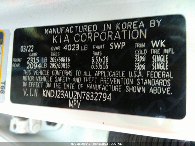 KIA SOUL LX 2022 KNDJ23AU2N7832794 Image 11