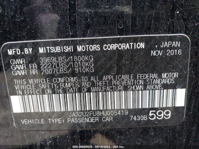 JA32U2FU8HU005419 Mitsubishi Lancer Es/le