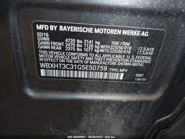 WBXHT3C31G5E50759 BMW X1 Xdrive28i