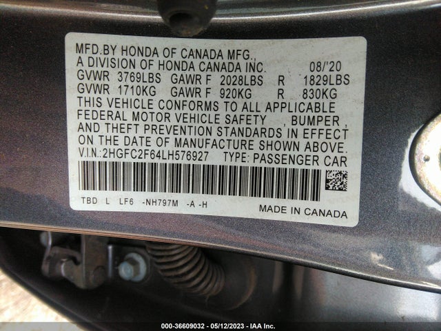 Honda Civic Sedan Lx 2020 2HGFC2F64LH576927 Image 9