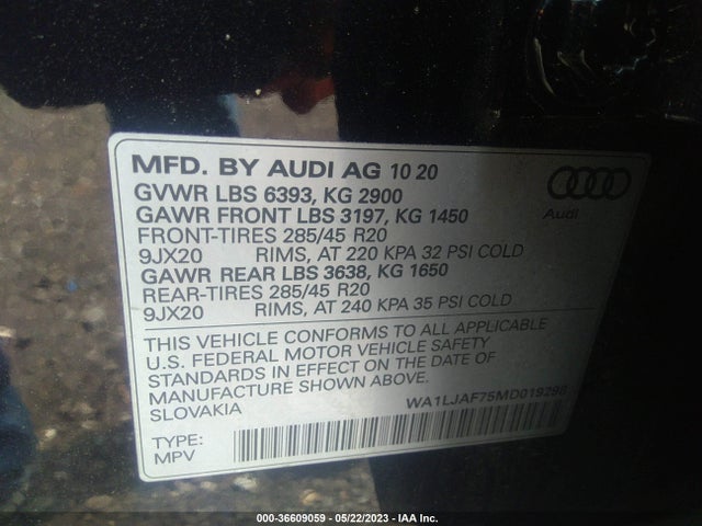 WA1LJAF75MD019298 Audi Q7 Premium Plus