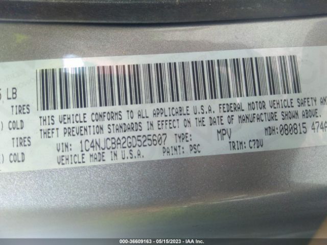 1C4NJCBA2GD525607 Jeep Compass Sport