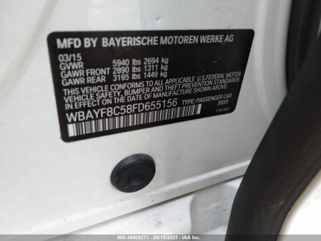 BMW 7 Series 750li Xdrive 2015 WBAYF8C58FD655156 Image 9