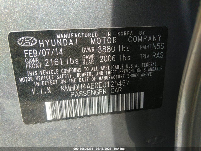 Hyundai ELANTRA SE 2014 KMHDH4AE0EU125457 Image 9
