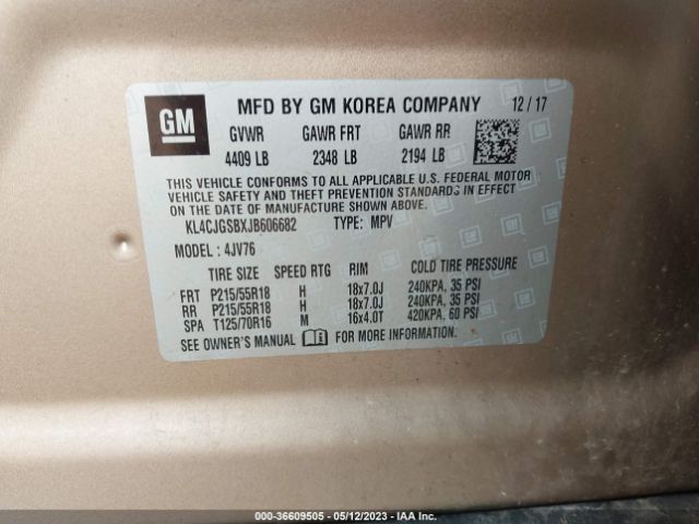 KL4CJGSBXJB606682 Buick Encore Essence