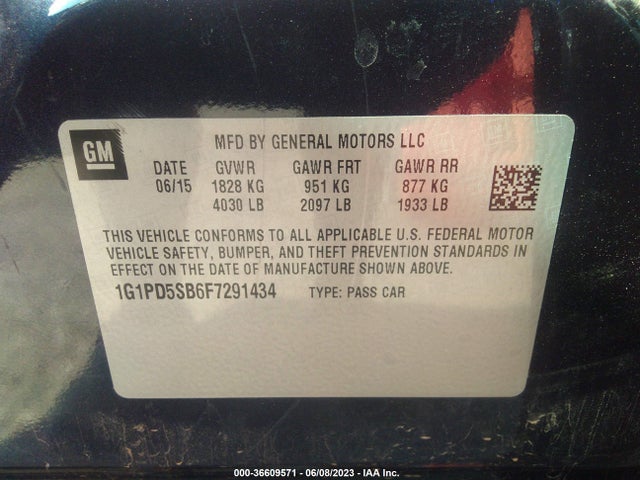 Chevrolet CRUZE LT 2015 1G1PD5SB6F7291434 Image 10