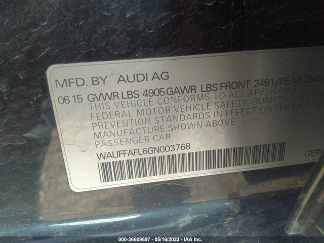 WAUFFAFL6GN003768 Audi A4 Premium Plus
