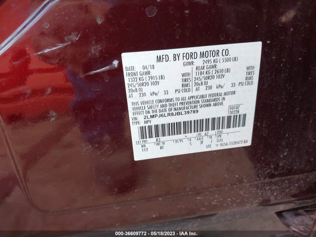 Lincoln Mkx Reserve 2018 2LMPJ6LR8JBL39789 Image 9